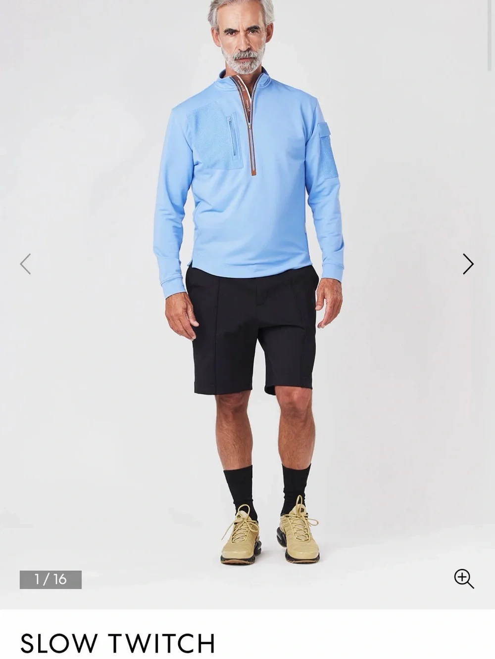 Men’s French Blue Half-Zip Performance Sweater, Size Large - Picture 1 of 5